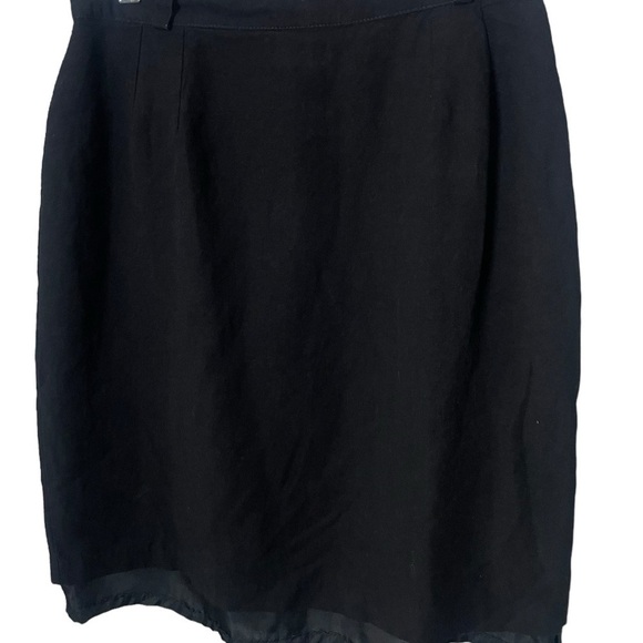 Vintage Linen Skirt Black Lined 11 Mini Pencil Skirts Contemporary Spring Summer - Picture 6 of 10